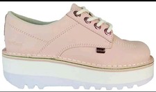 Kickers Women’s Lace Up  Platform  Shoes Pink Leather UK 6 EU39  in  box 