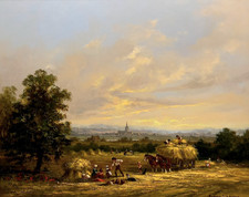 Gudrun Sibbons - Original Oil Painting - Harvest Time. English Landscape.