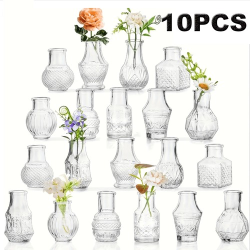 Glass bud vase set small - vase,