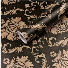 Black Gold Damask Wallpaper