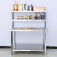 Stainless Steel Kitchen Prep Work Table Bench AND Over Shelf Commercial Catering