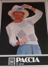 Original Paccia La Lana Knitting Pattern Lady's Picot Edge Patterned Sweater 904