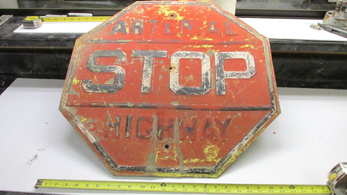 Old highway stop sign - old,