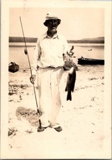 Vtg 1938 Maine Fisherman Photo