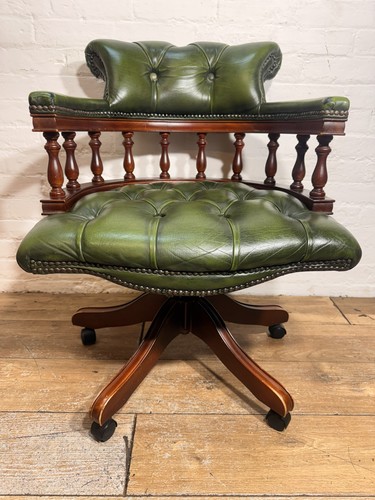 Leather chesterfield captains - chesterfield,