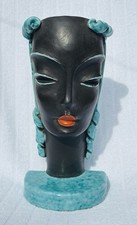 Goldscheider Art Deco Ebony Bust 1935 Very Rare Free Tracked Shipping Worldwide!