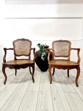 Antique French Cane Armchairs