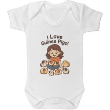 'I Love Guinea Pigs' Baby Grows / Bodysuits (GR055697)