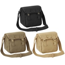 Canvas Bag Vintage Army Style Medium Haversack Work Tool Webbing Shoulder Sack