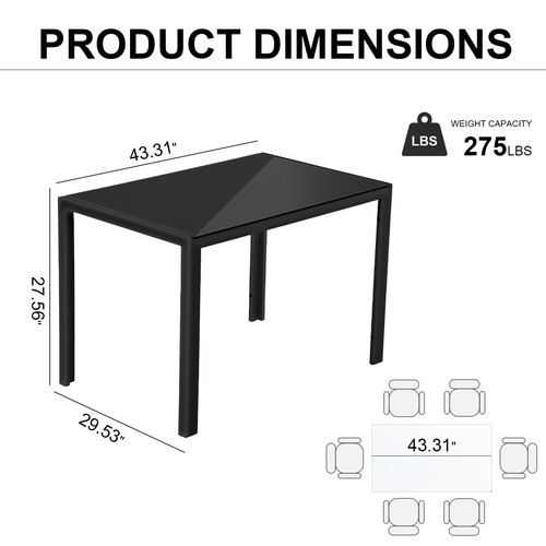 Black white dining table - dining, and