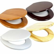 Toilet Seat Wooden Chrome