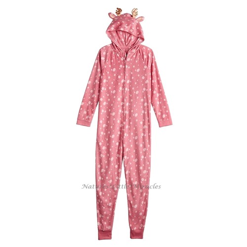 Girls deer one piece pajamas - one,
