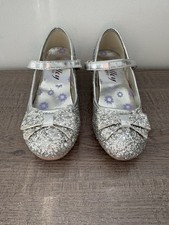 Lilley Girls Silver Sparkle Heeled Shoes, Size 12