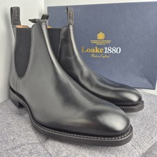 Loake 1880 'Chatsworth' Men's Chelsea Boots Black Leather UK 9G New