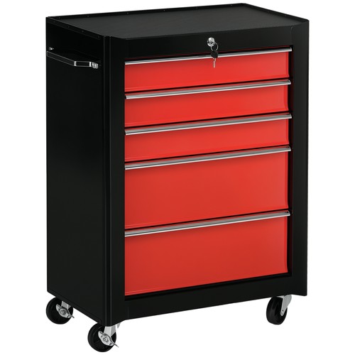 Homcom drawer lockable - 5-drawer, steel