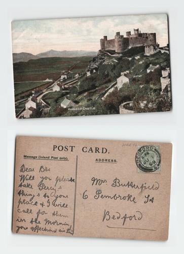 Vintage postcard harlech - vintage,