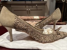 Emma Hope Khaki Ribbon Overlay Heels 40EU 7UK