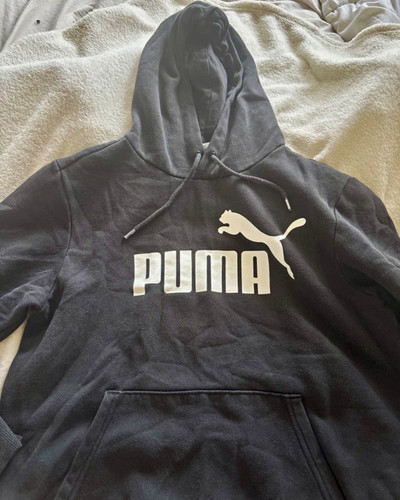 Puma black pullover hoodie - black,