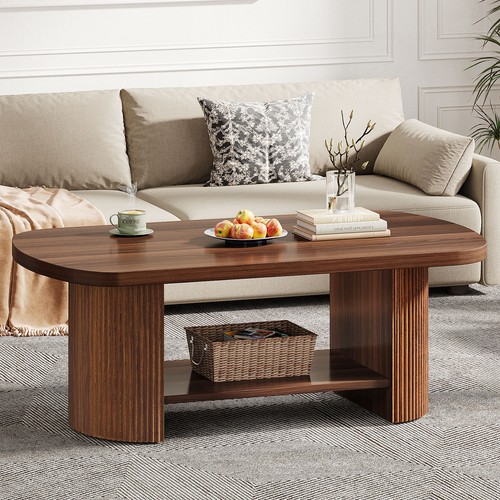 Modern oval coffee table - coffee,