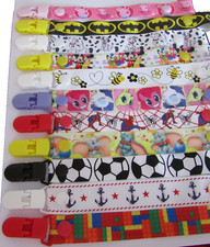 Cartoon disney character DUMMY CLIPS all colours Boys Girls MAM adapter availabl