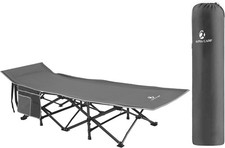 Camping Bed for Adults Folding Camping Cot w/ Carry Bag Grey