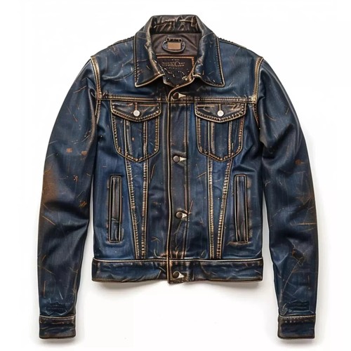 Trucker leather jacket - leather, for