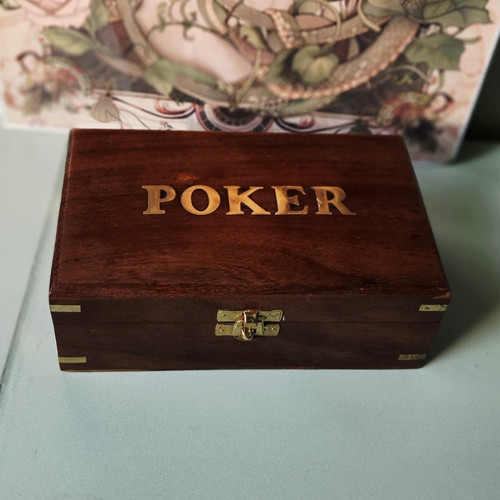 Wooden casino poker chip set - casino,
