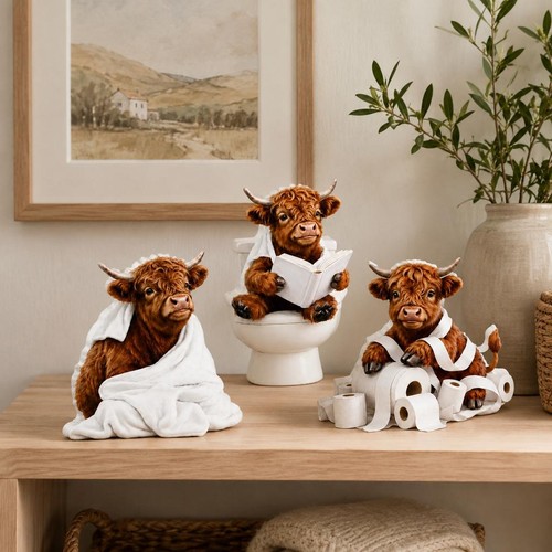 Funny highland cow - 3x,