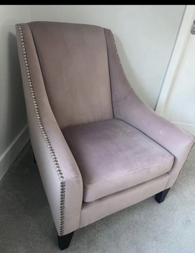 Chair blush pink soft velvet - blush,