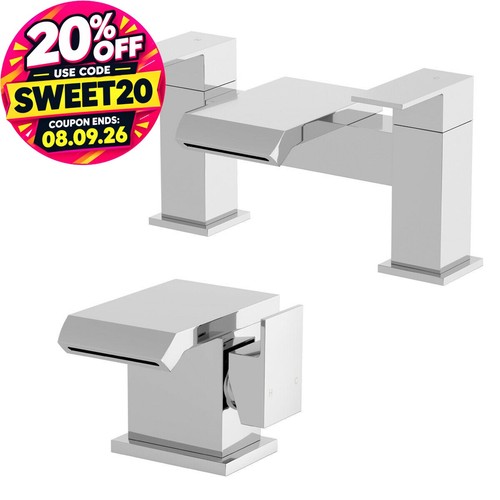 Modern waterfall bathroom - modern, taps