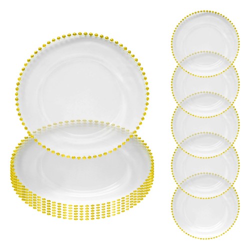 Beaded rim clear acrylic - beaded,