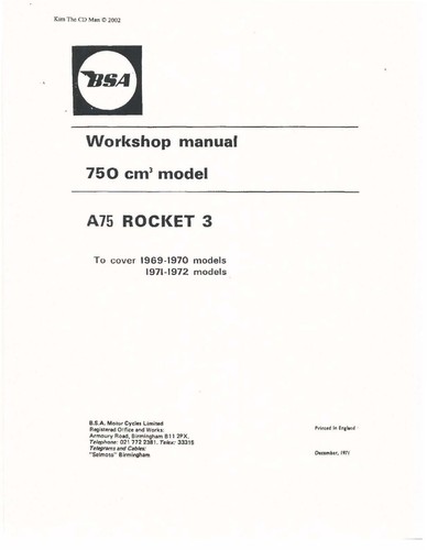 Bsa workshop manual 1969 - bsa,