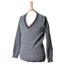 Grey Jumper with Maroon Trim