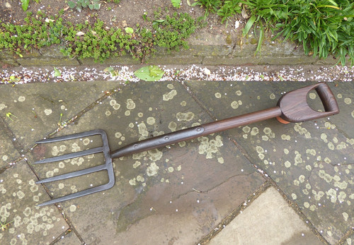 Vintage potato fork - potato, worm