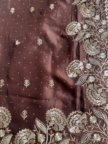 Brown with pale - , embrodery