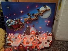 santas starry night fibre optic ornament none animated version please read descr