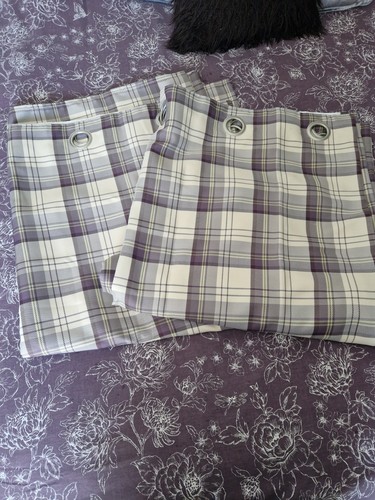 Dunelm purple white check - dunelm,