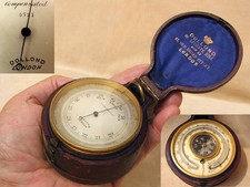 Dollond pocket barometer and thermometer compendium in twin lidded case
