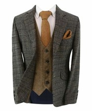 Boys Check Tweed Suit Slim Fit