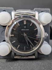 CLASSIC! 1952 Eterna-Matic Black and Silver MEN'S Wristwatch AUTOMATIC Swiss