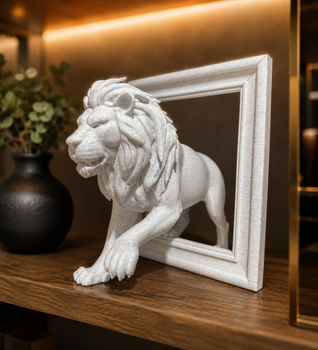 Lion frame illusuon - frame,