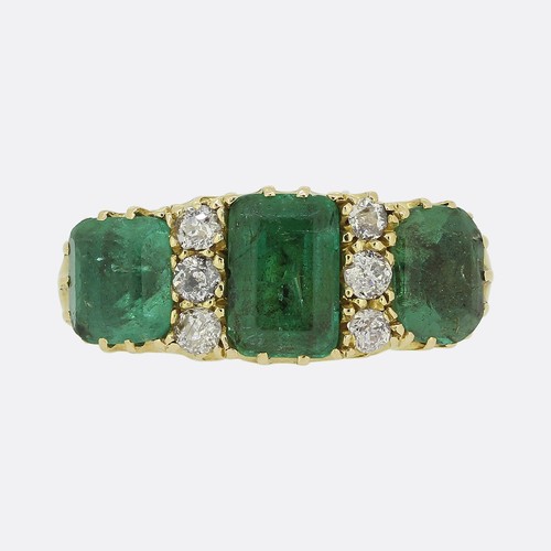 Antique emerald and diamond - emerald,