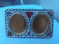 VERY NICE SMALL ITALIAN MIRCO MOSAIC DOUBLE PHOTOGRAPH FRAME . M3753