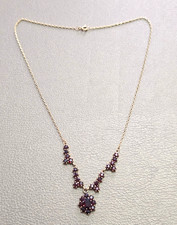 Denmark Hermann Siersbol 925 Sterling Silver Garnet Necklace