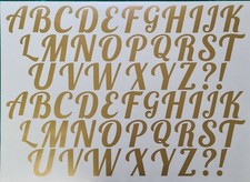 LETTERS Vinyl Decal A to Z Stickers Kit Alphabet  Mug Craft WallGlass GOLD