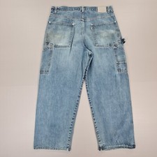Vintage Levis Mens Baggy Jeans Blue W36 L28 Silver Tab Carpenter Fit Loose Denim