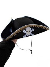 Light up pirate hat carribean Halloween fancy dress adults unisex captain sailor