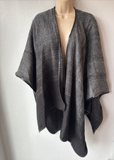 Women’s Grey & Black Poncho Shawl One Size (10/20) From Matalan