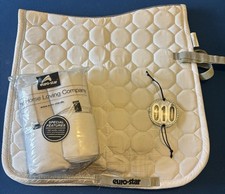 Full Size White Dressage Numnah With Matching Bandages And Bridle Numbers Used