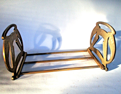 Antique brass book rack - antique,